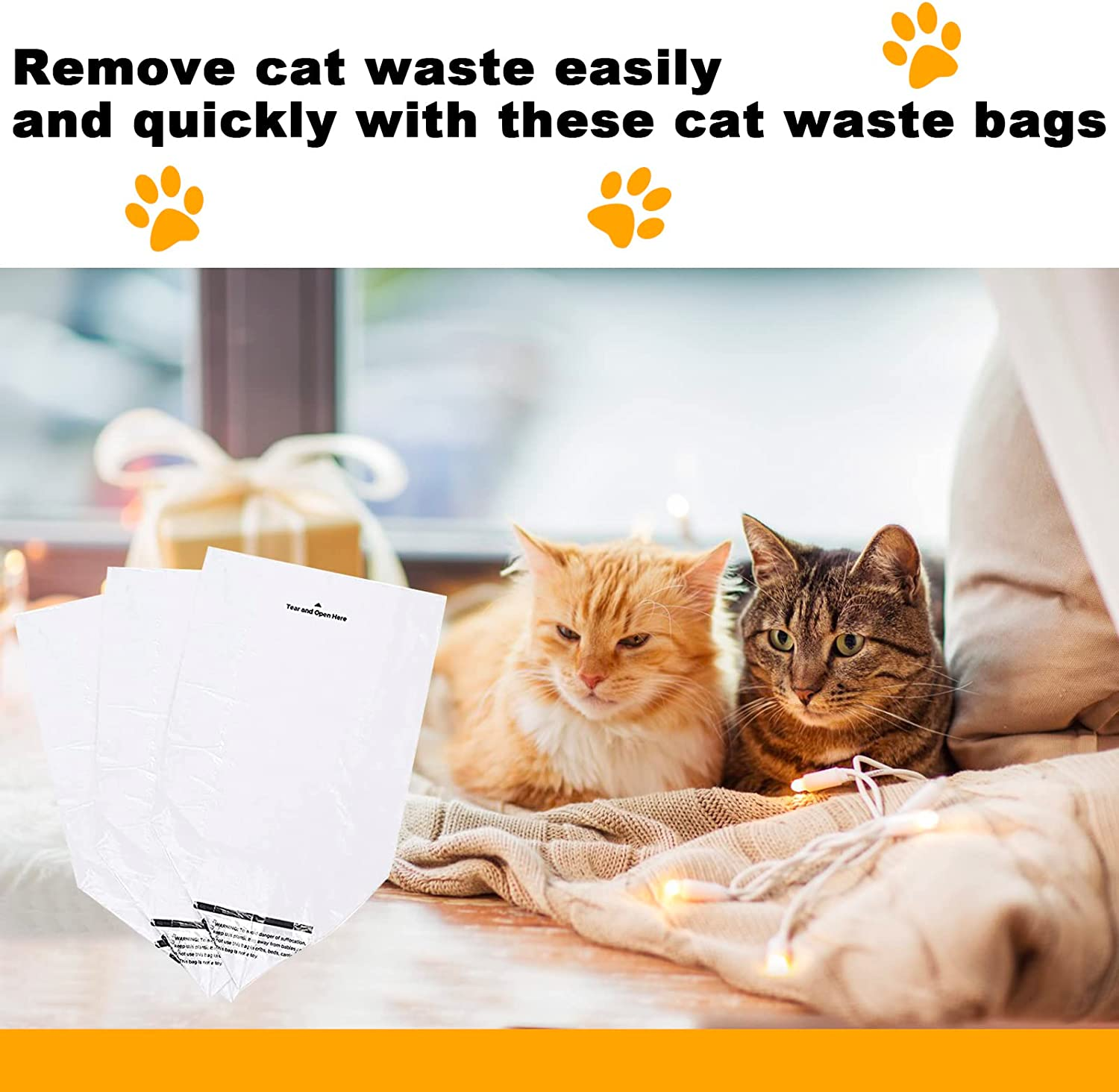 50 Pack Liner Bags for Litter Box Automated, Waste Drawer Liners