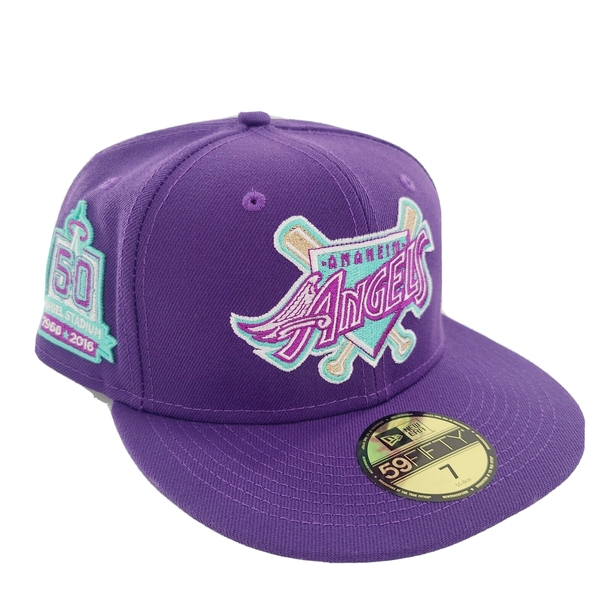 New Era Anaheim Angels Purple Grape Soda 59FIFTY Fitted Hat Exclusive Size