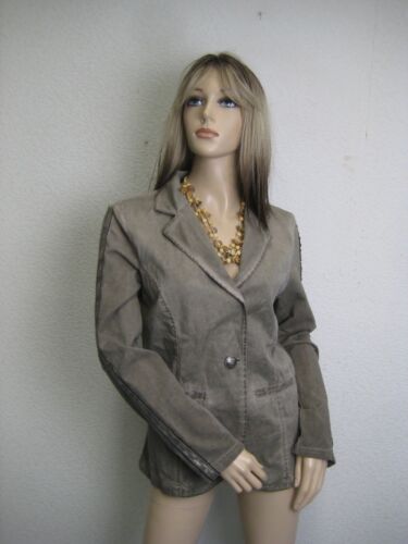 Sudadera HEIMATLIEBE chaqueta blazer marrón caqui lavada corta talla MS como nueva - Imagen 1 de 5