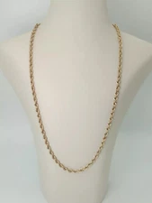 10K SOLID GOLD TWIST ROPE 20 inch NECKLACE CHAIN PENDANT LOBSTER CLASP 8.4g
