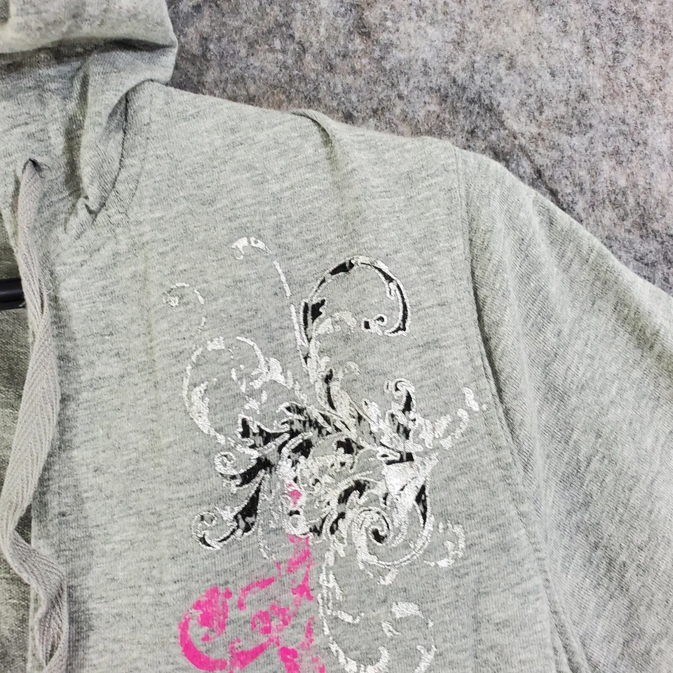 Sudadera con Capucha Lane Bryant 14 16 Gris Tejido Profundo V Pullover Rosa Floral Manga Corta Foto 2 de 4