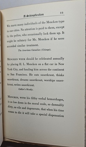 Menckeniana: A Schimpflexikon by Arnold Bennett & Others, Hardcover w/ DJ, 1928 - Picture 6 of 7