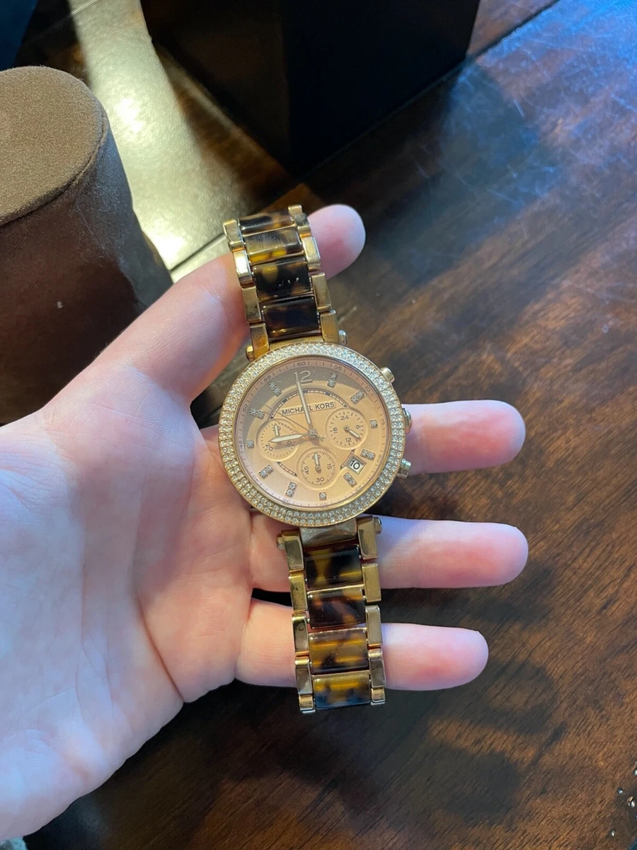 Michael kors rose gold watch sales with diamonds