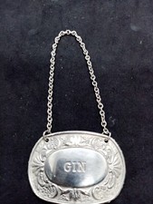 Vintage Ianthe Silver Plated Gin Decanter Label. 