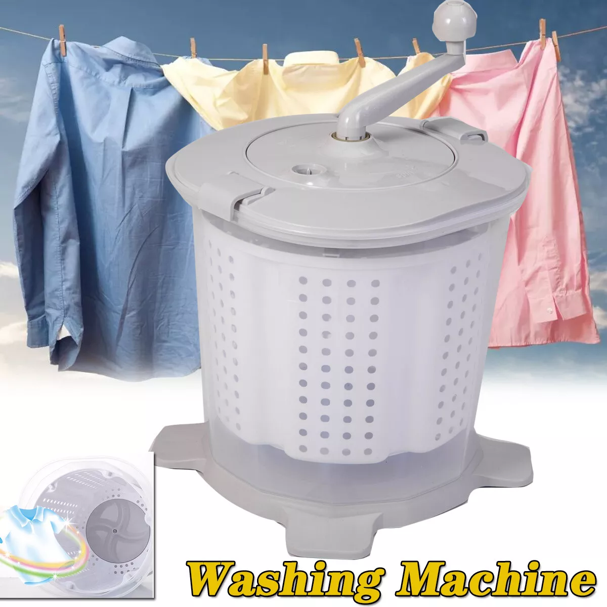 Portable Washer Dryer Combo Mini Travel Manual Washing Machine