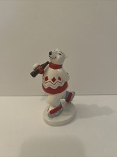Vintage 1995 Coca Cola Ice Skating Polar Bear Figurine