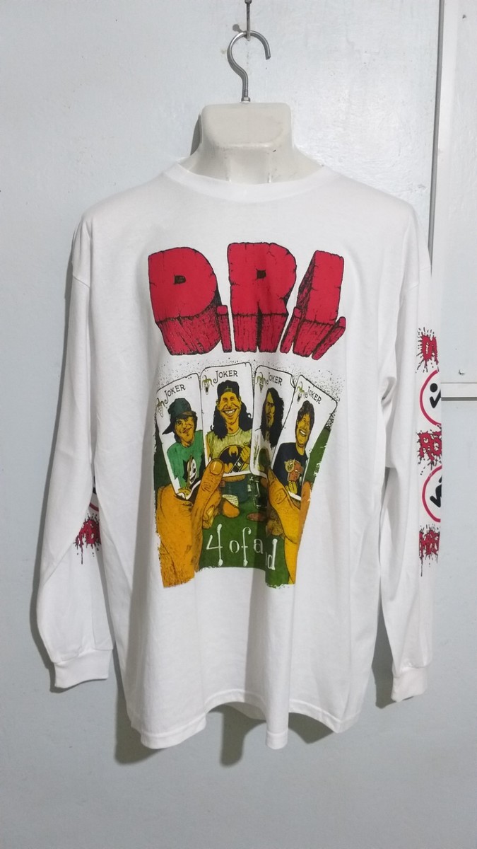希少　NO ID. Damaged long sleeve T-shirt D.R.I. DRI 4 of a kind long sleeve T shirt thrash metal