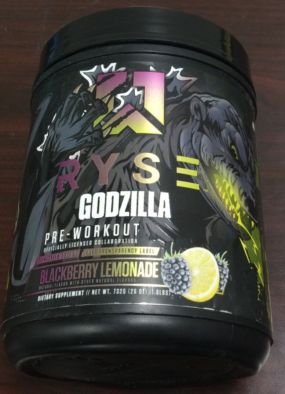 RYSE Godzilla, PreWorkout, Blackberry Lemonade, 1.6 lbs (732 g) EXP