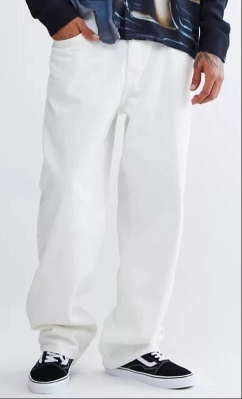 Pantalon UO BDG Baggy Skate Fit neuf avec étiquette blanc jeans pantalon poches patch logo 31/32” P
