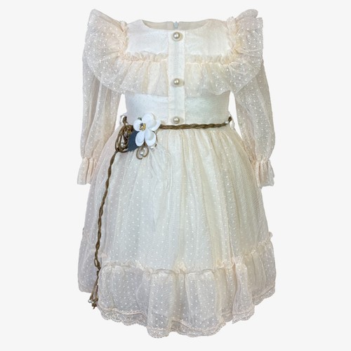 Girls Mesh Ruffle Dress Cute Holiday Party Dress Toddler 12M 2T 3T 4T 5T - Picture 14 of 14