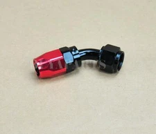 Black Red AN4 AN 4 -4AN 45 Degree Swivel Oil/ Fuel/Gas Hose Line Fitting Adaptor