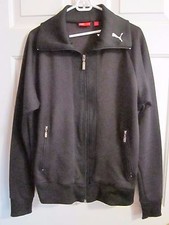 PUMA Women's MEDIUM Black Full Zip Jacket Polyester Blend Zip Pockets Zip Collar