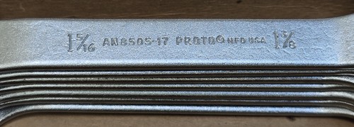 NOS Box of 7 PROTO Open End 1-5/16” × 1-3/8” Hydraulic Aircraft Wrench AN8505-17 - Picture 4 of 16