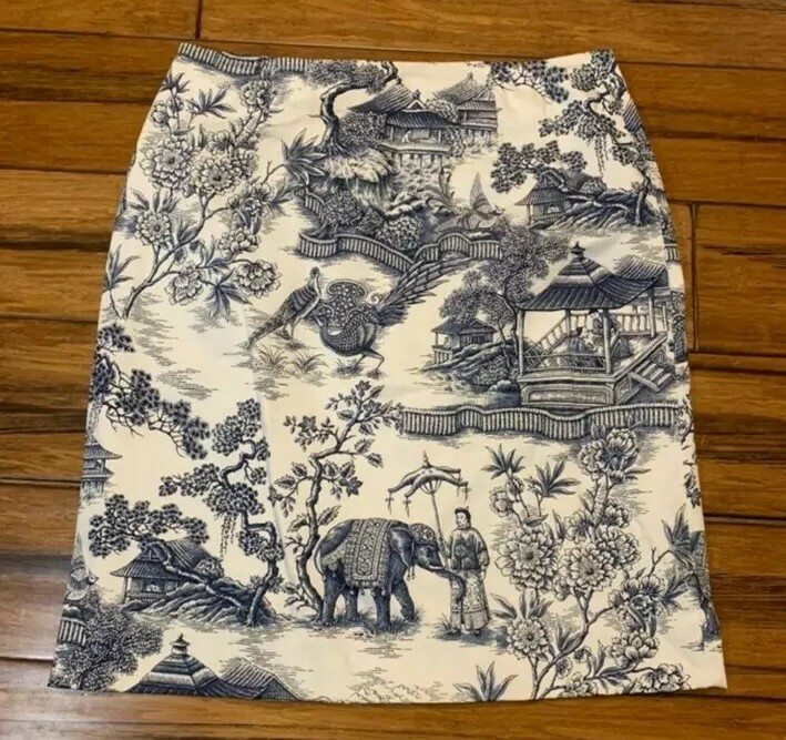 RALPH LAUREN ASIAN GARDEN PRINT SKIRT, SIZE 4 - image 2