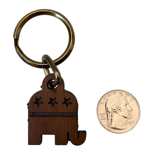 Vintage Wood Keychain Republican Elephant GOP - Picture 3 of 4