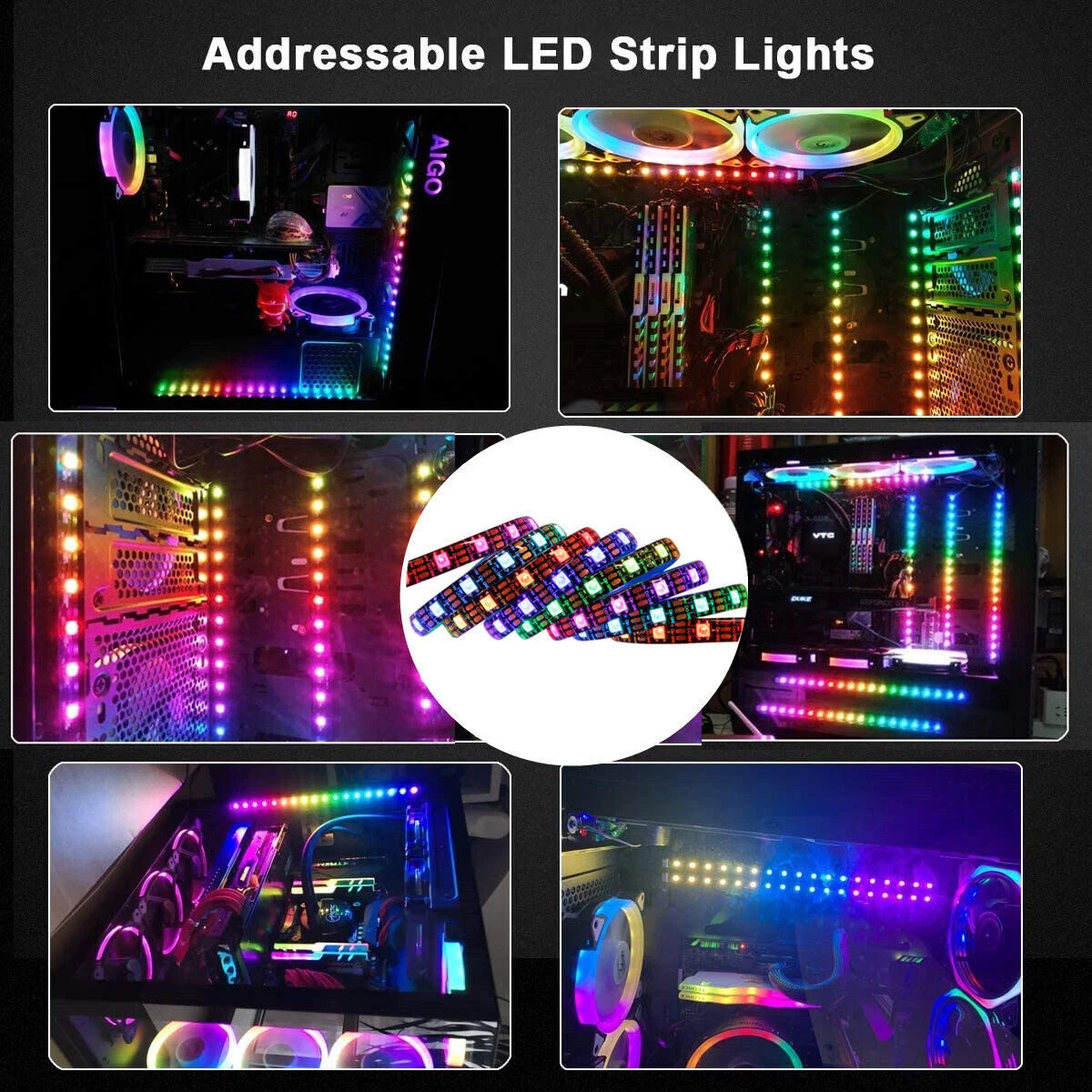 WS2812b RGB LED Strip 5V 3pin ARGB Gamin PC fr ASUS MSI SYNC