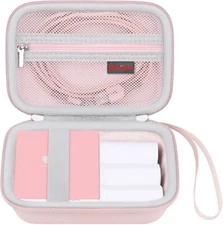 Carrying Case for Phomemo M02 Label Maker, Pocket Printer Pink+Inside Pink 