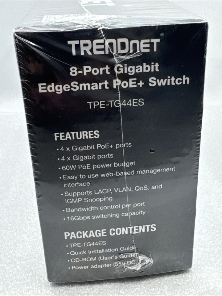 TRENDnet 8-Port Gigabit EdgeSmart PoE+ Switch TPE-TG44ES Ethernet Switch in Box - Image 2 of 4