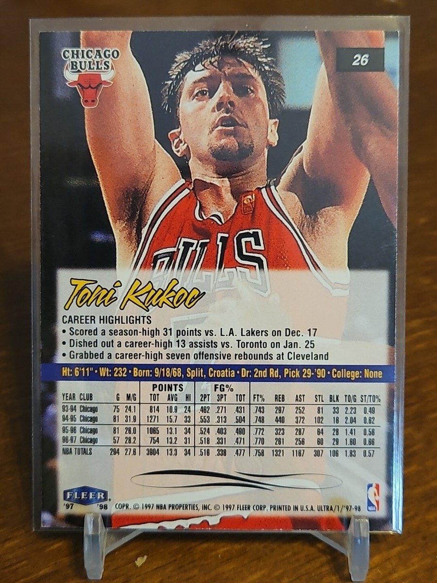 1997-98 Ultra #26 Toni Kukoc Chicago Bulls Basketball Card | eBay