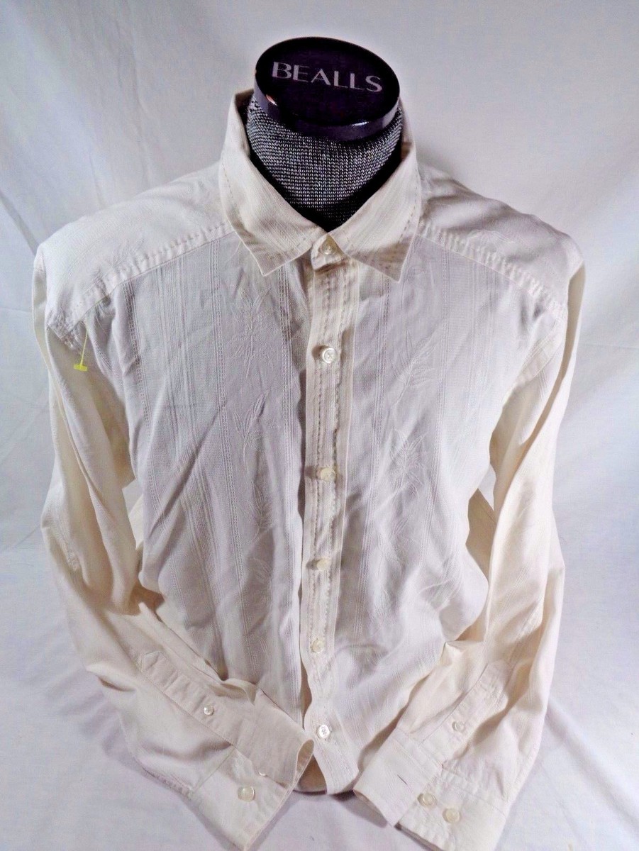 Tommy Bahama Tencel Long Sleeve Button Front Mens Shirt Large Palm