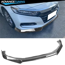 For 18-21 Honda Accord 10th V3 Carbon Fiber Print Front Bumper Lip Splitter 3PCS