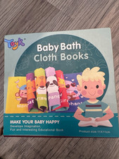 Baby Bath Cloth Books 6-in-1 Soft Washable Fabric Animal Set Ages 1-4