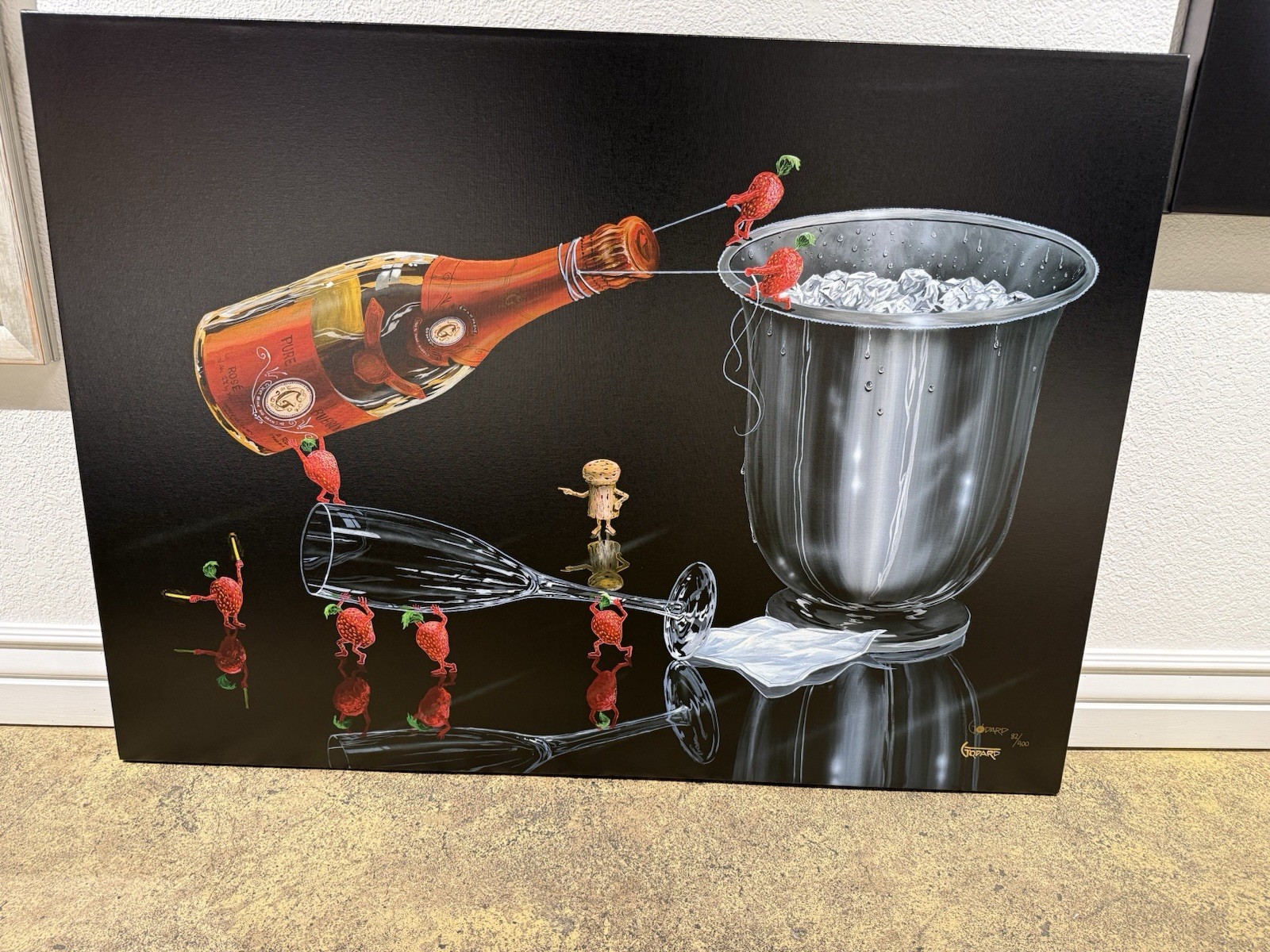 #82/400 "Prepare the Perfect Pour" (SN) Michael Godard LE Giclee on Canvas
