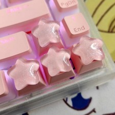 4Pcs Cute Star Keycaps Sweet Translucent Girl Gift For Mechanical Keyboard