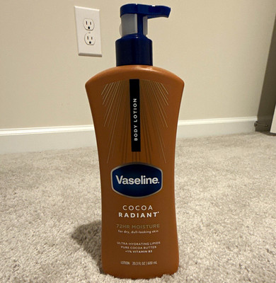 Vaseline Cocoa Radiant Body Lotion 72HR Moisture Cocoa Butter 20.3 fl oz