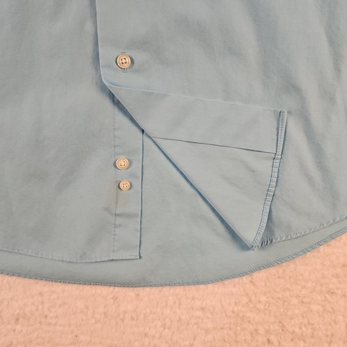 Camisa de vestir de negocios azul medio con botones Alexander Julian para hombre talla 15-15,5 32/33 - Imagen 5 de 11