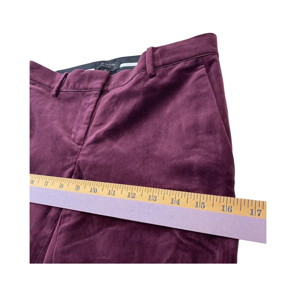 Pantalones para mujer Ann Taylor Devin Fit de terciopelo talla 00 ciruela estilo pana Foto 3 de 4