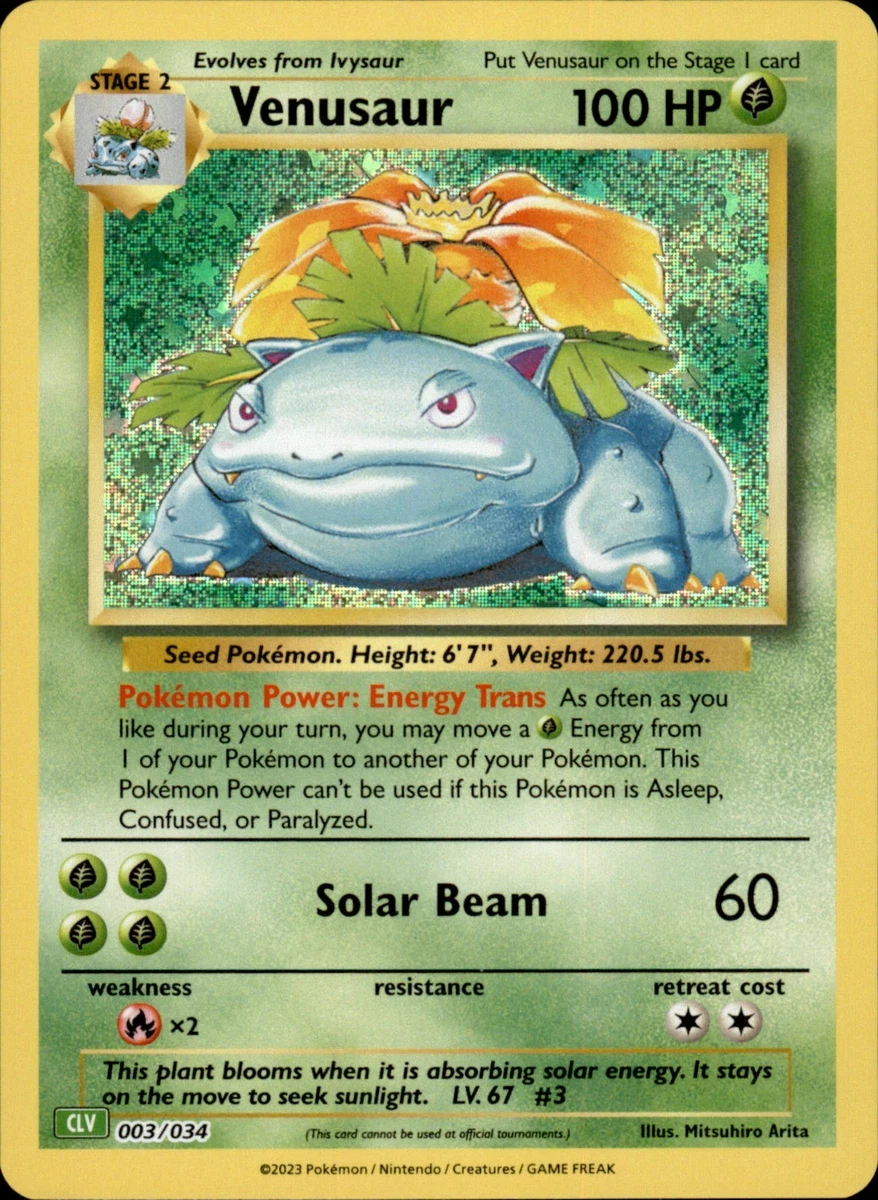 25+ Venusaur 003/034 Trading Card Game Classic for sale | Updated