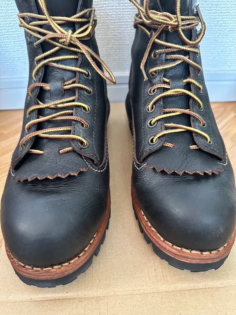 visvim POUNDMAKER BOOTS-FOLK Black US 9.5 (27.5cm) Leather Work Boots Rare image 2
