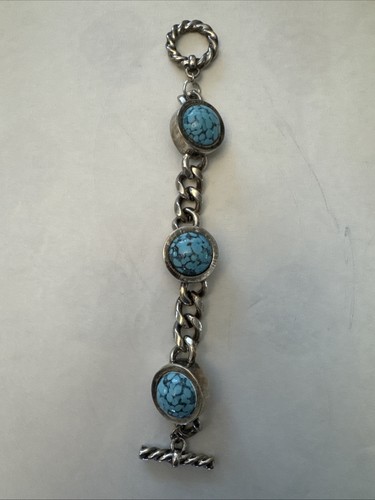 Large Turquoise Link Bracelet - Picture 1 of 10