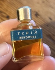 Vintage Tchin Berdoues Clear Miniature Mini Tiny Glass Crystal Bottle Small