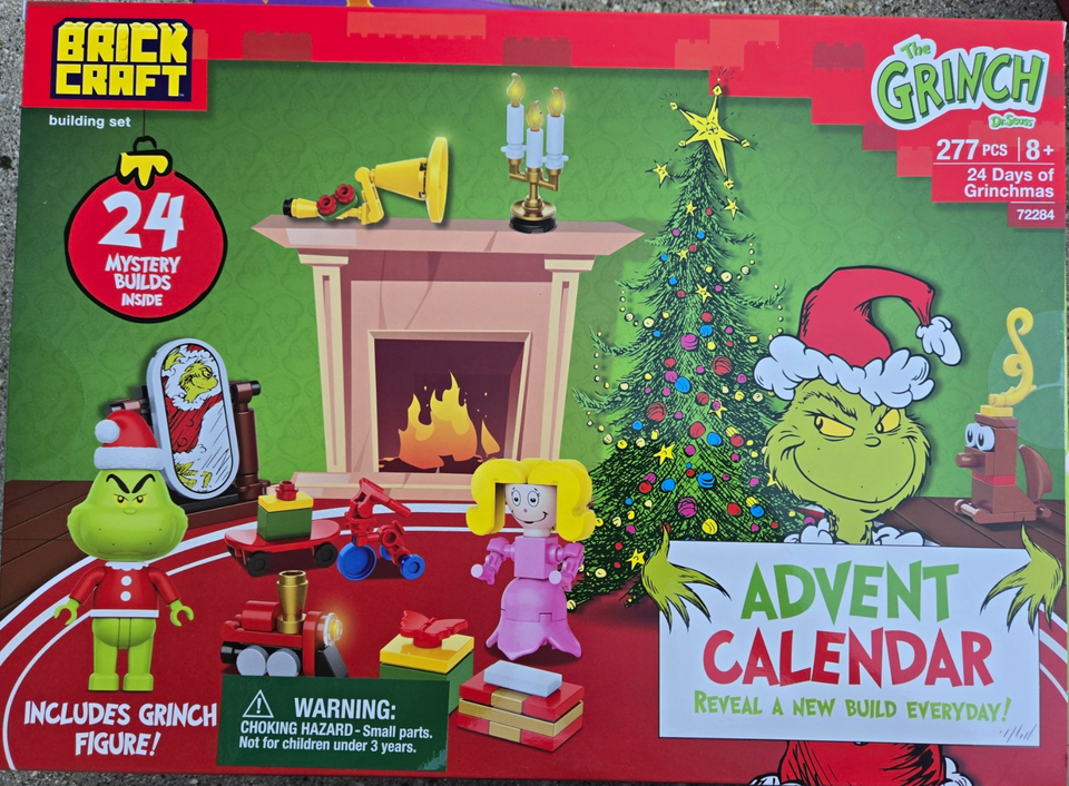Brick Craft Grinch Advent Calendar Building Set 277 pcs 24 Days, Grinch ...