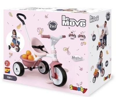 Smoby 740332 - Be Move rosa - Kinderdreirad mit Schubstange, Sitz mit Sicherheit