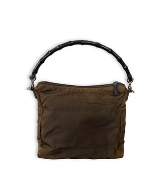 Gucci Tom Ford Ära Hobo Bambus Nylon Tasche, olivgrün 90er/Anfang 2000er Ära