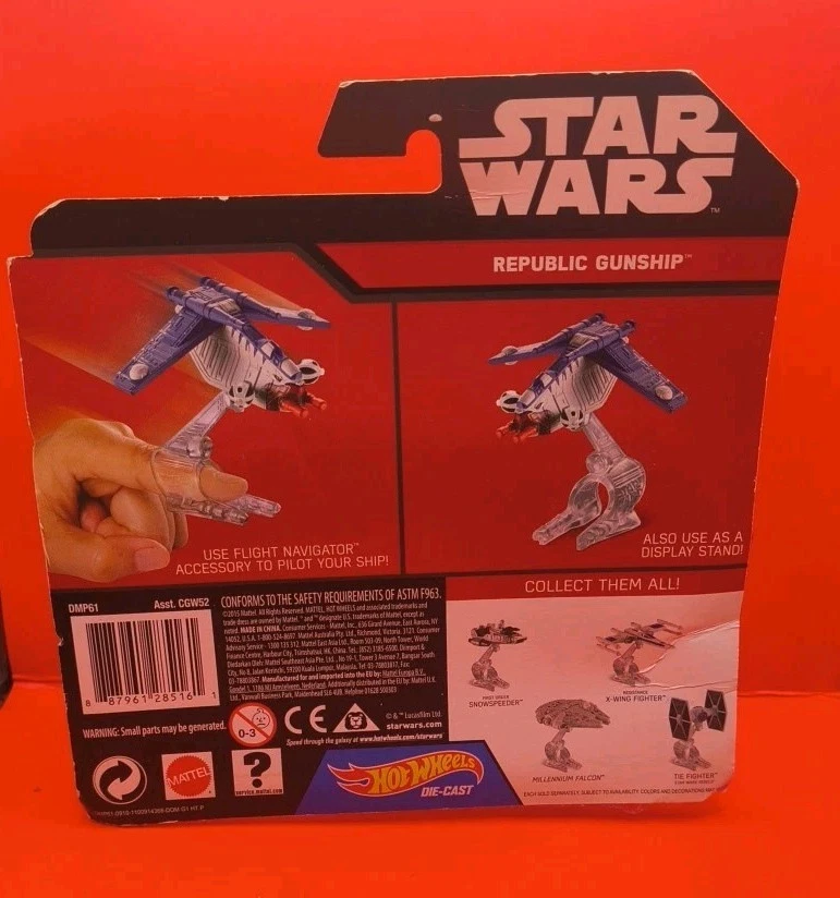2015 Hot Wheels Star Wars литой Republic Gunship ВКЛЮЧАЕТ В СЕБЯ ЛЕТНЫЙ НАВИГАТОР - Изображение 3 из 4