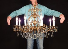 MASSIVE French Brass 8 Arm 8 Light  PINEAPPLE...