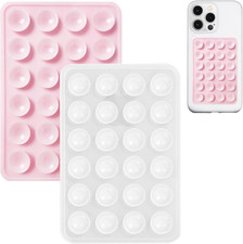 2 Pack Silicone Suction Phone Case Mount, Non Slip Sticky Phone Grip for Cellpho