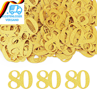 Goldrock Konfetti 80 Geburtstag Deko Groß 3,4×2,6Cm,100 × Tischdeko Gold Deko 80