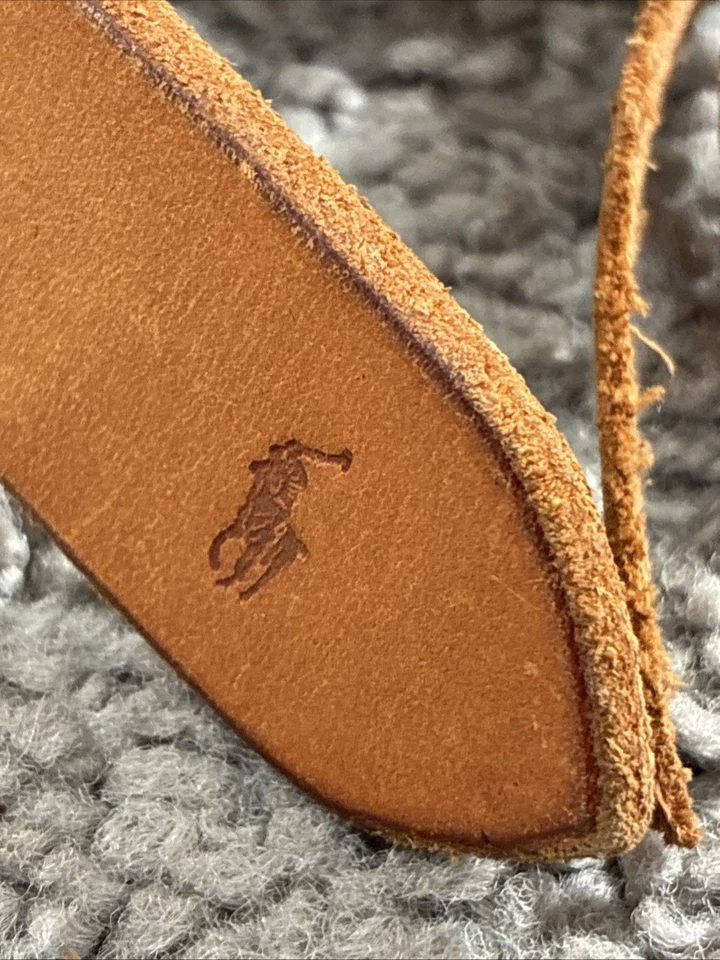 De Colección Ralph Lauren Cinturón Ecuestre Años 90 Anillo O Concho Tachuela Cuero Gran Bretaña Foto 2 de 4