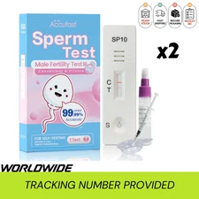 2x NEW Accufast Sperm Test Kit For Male Pregnancy Preparation Sperm Count Test