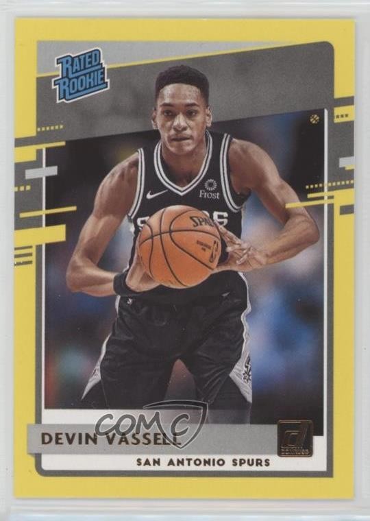 2020-21 Panini Donruss Rated Rookies Yellow Flood Devin Vassell #206 v6g