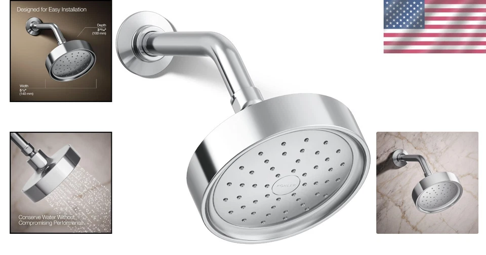 Cabezal de ducha multifunción montado en la pared premium - 2,5 GPM, acabado MasterClean Foto 2 de 4