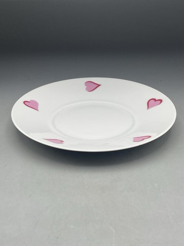 D. Porthault Coeurs Pink Heart Limoges Small Plate Sugar Underplate - Picture 2 of 4