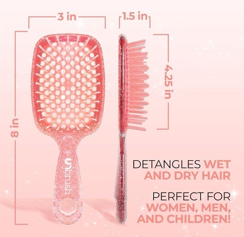FHI Heat UNbrush Detangler Hair Brush Bundle Ruby Peach Glitter & Lagoon New - Picture 6 of 13