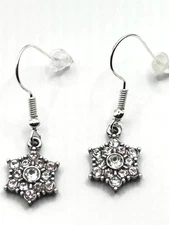 Brighton Arctica Snowflake custom french wire earrings  #14 NWOT