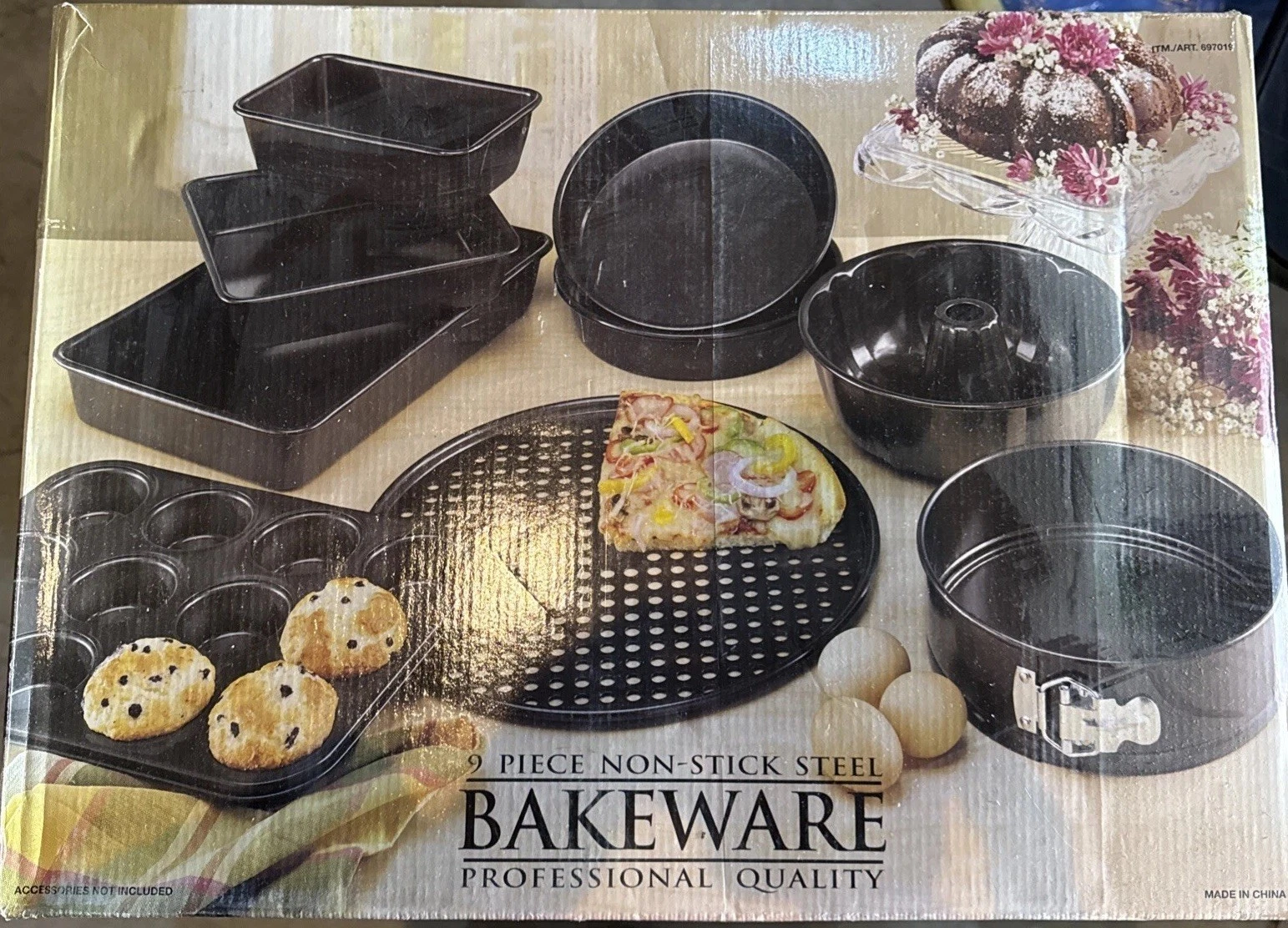 9 Piece Quantum 2 Bakeware Professional Quality Non-Stick Steel Set New